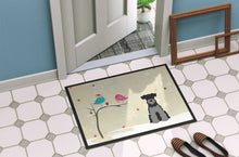 Load image into Gallery viewer, Christmas Presents between Friends Miniature Schanuzer Black Silver Doormat - 24x36 Decorative Floor Mat – Indoor/Outdoor Rug with Artistic Flair BB2524JMAT