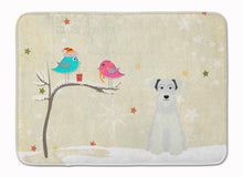Load image into Gallery viewer, Christmas Presents between Friends Miniature Schanuzer White Machine Washable Memory Foam Mat BB2525RUG