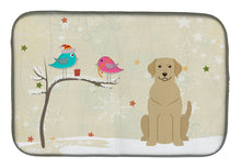 Load image into Gallery viewer, Christmas Presents between Friends Yellow Labrador Dish Drying Mat – Absorbent, Artistic Kitchen Essentials BB2527DDM