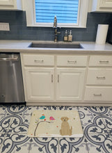Load image into Gallery viewer, Christmas Presents between Friends Yellow Labrador Machine Washable Memory Foam Mat BB2527RUG