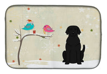 Load image into Gallery viewer, Christmas Presents between Friends Black Labrador Dish Drying Mat – Absorbent, Artistic Kitchen Essentials BB2529DDM