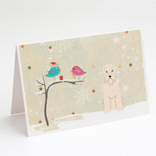 Load image into Gallery viewer, Christmas Presents between Friends Wheaten Terrier Greeting Cards -  Blank Note Cards – 8-Pack of Artist-Designed Cards with Envelopes