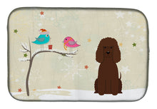 Load image into Gallery viewer, Christmas Presents between Friends Irish Water Spaniel Dish Drying Mat – Absorbent, Artistic Kitchen Essentials BB2535DDM