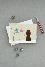 Load image into Gallery viewer, Christmas Presents between Friends Water Spaniel Greeting Cards -  Blank Note Cards – 8-Pack of Artist-Designed Cards with Envelopes