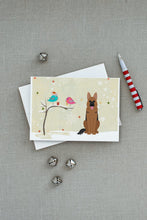 Load image into Gallery viewer, Christmas Presents between Friends German Shepherd Greeting Cards -  Blank Note Cards – 8-Pack of Artist-Designed Cards with Envelopes