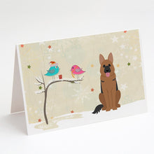 Load image into Gallery viewer, Christmas Presents between Friends German Shepherd Greeting Cards -  Blank Note Cards – 8-Pack of Artist-Designed Cards with Envelopes
