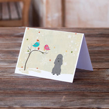 Load image into Gallery viewer, Christmas Presents between Friends Poodle - Silver Greeting Cards -  Blank Note Cards – 8-Pack of Artist-Designed Cards with Envelopes