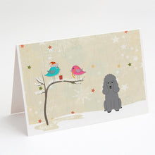 Load image into Gallery viewer, Christmas Presents between Friends Poodle - Silver Greeting Cards -  Blank Note Cards – 8-Pack of Artist-Designed Cards with Envelopes