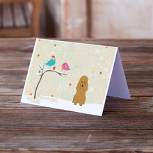 Load image into Gallery viewer, Christmas Presents between Friends Poodle - Tan Greeting Cards -  Blank Note Cards – 8-Pack of Artist-Designed Cards with Envelopes