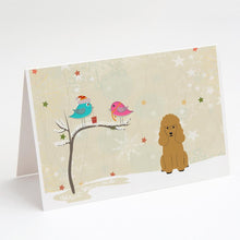 Load image into Gallery viewer, Christmas Presents between Friends Poodle - Tan Greeting Cards -  Blank Note Cards – 8-Pack of Artist-Designed Cards with Envelopes