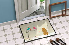 Load image into Gallery viewer, Christmas Presents between Friends Poodle Tan Doormat - 24x36 Decorative Floor Mat – Indoor/Outdoor Rug with Artistic Flair BB2541JMAT