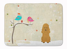 Load image into Gallery viewer, Christmas Presents between Friends Poodle Tan Machine Washable Memory Foam Mat BB2541RUG
