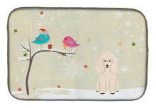 Load image into Gallery viewer, Christmas Presents between Friends Poodle White Dish Drying Mat – Absorbent, Artistic Kitchen Essentials BB2542DDM
