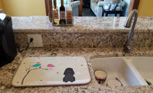 Load image into Gallery viewer, Christmas Presents between Friends Poodle Black Dish Drying Mat – Absorbent, Artistic Kitchen Essentials BB2543DDM
