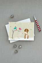 Load image into Gallery viewer, Christmas Presents between Friends Brittany Greeting Cards -  Blank Note Cards – 8-Pack of Artist-Designed Cards with Envelopes