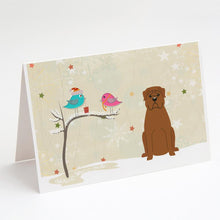 Load image into Gallery viewer, Christmas Presents between Friends Dogue de Bourdeaux Greeting Cards -  Blank Note Cards – 8-Pack of Artist-Designed Cards with Envelopes