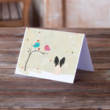Load image into Gallery viewer, Christmas Presents between Friends Papillon - Black and White Greeting Cards -  Blank Note Cards – 8-Pack of Artist-Designed Cards with Envelopes