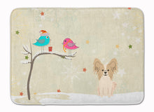 Load image into Gallery viewer, Christmas Presents between Friends Papillon Sable White Machine Washable Memory Foam Mat BB2549RUG