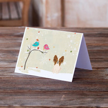 Load image into Gallery viewer, Christmas Presents between Friends Papillon Greeting Cards -  Blank Note Cards – 8-Pack of Artist-Designed Cards with Envelopes