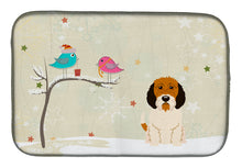 Load image into Gallery viewer, Christmas Presents between Friends Petit Basset Griffon Veenden Dish Drying Mat – Absorbent, Artistic Kitchen Essentials BB2551DDM