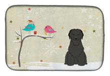 Load image into Gallery viewer, Christmas Presents between Friends Briard Black Dish Drying Mat – Absorbent, Artistic Kitchen Essentials BB2553DDM