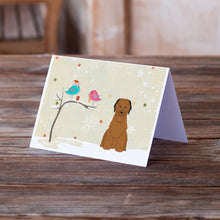 Load image into Gallery viewer, Christmas Presents between Friends Briard - Brown Greeting Cards -  Blank Note Cards – 8-Pack of Artist-Designed Cards with Envelopes