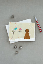 Load image into Gallery viewer, Christmas Presents between Friends Briard - Brown Greeting Cards -  Blank Note Cards – 8-Pack of Artist-Designed Cards with Envelopes