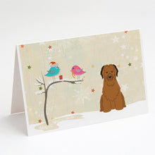Load image into Gallery viewer, Christmas Presents between Friends Briard - Brown Greeting Cards -  Blank Note Cards – 8-Pack of Artist-Designed Cards with Envelopes