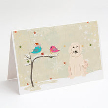 Load image into Gallery viewer, Christmas Presents between Friends Great Pyrenees Greeting Cards -  Blank Note Cards – 8-Pack of Artist-Designed Cards with Envelopes