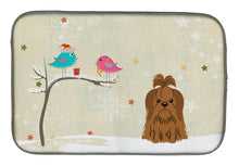 Load image into Gallery viewer, Christmas Presents between Friends Shih Tzu Chocolate Dish Drying Mat – Absorbent, Artistic Kitchen Essentials BB2558DDM