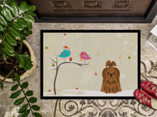 Load image into Gallery viewer, Christmas Presents between Friends Shih Tzu Chocolate Doormat - 24x36 Decorative Floor Mat – Indoor/Outdoor Rug with Artistic Flair BB2558JMAT