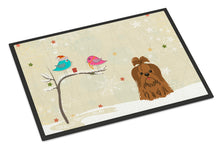 Load image into Gallery viewer, Christmas Presents between Friends Shih Tzu Chocolate Doormat - 24x36 Decorative Floor Mat – Indoor/Outdoor Rug with Artistic Flair BB2558JMAT