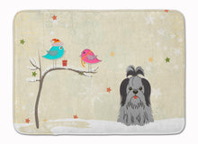 Load image into Gallery viewer, Christmas Presents between Friends Shih Tzu Black Silver Machine Washable Memory Foam Mat BB2561RUG