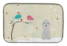 Load image into Gallery viewer, Christmas Presents between Friends Bedlington Terrier Blue Dish Drying Mat – Absorbent, Artistic Kitchen Essentials BB2562DDM
