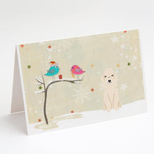 Load image into Gallery viewer, Christmas Presents between Friends Bedlington Terrier - Sandy Greeting Cards -  Blank Note Cards – 8-Pack of Artist-Designed Cards with Envelopes