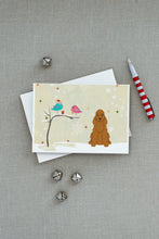 Load image into Gallery viewer, Christmas Presents between Friends Cocker Spaniel - Red Greeting Cards -  Blank Note Cards – 8-Pack of Artist-Designed Cards with Envelopes