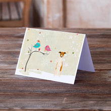 Load image into Gallery viewer, Christmas Presents between Friends Whippet Greeting Cards -  Blank Note Cards – 8-Pack of Artist-Designed Cards with Envelopes