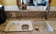 Load image into Gallery viewer, Christmas Presents between Friends Pekingnese Tan Dish Drying Mat – Absorbent, Artistic Kitchen Essentials BB2574DDM