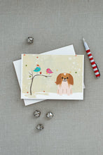 Load image into Gallery viewer, Christmas Presents between Friends Pekingese - Red and White Greeting Cards -  Blank Note Cards – 8-Pack of Artist-Designed Cards with Envelopes