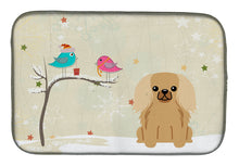 Load image into Gallery viewer, Christmas Presents between Friends Pekingnese Fawn Sable Dish Drying Mat – Absorbent, Artistic Kitchen Essentials BB2576DDM