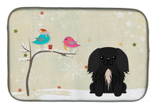 Load image into Gallery viewer, Christmas Presents between Friends Pekingnese Black Dish Drying Mat – Absorbent, Artistic Kitchen Essentials BB2579DDM
