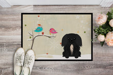 Load image into Gallery viewer, Christmas Presents between Friends Pekingnese Black Doormat - 24x36 Decorative Floor Mat – Indoor/Outdoor Rug with Artistic Flair BB2579JMAT