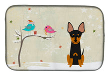 Load image into Gallery viewer, Christmas Presents between Friends English Toy Terrier Dish Drying Mat – Absorbent, Artistic Kitchen Essentials BB2581DDM