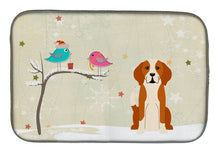 Load image into Gallery viewer, Christmas Presents between Friends English Foxhound Dish Drying Mat – Absorbent, Artistic Kitchen Essentials BB2582DDM