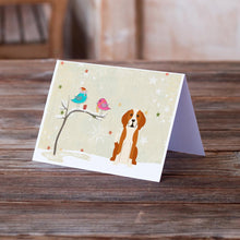 Load image into Gallery viewer, Christmas Presents between Friends English Foxhound Greeting Cards -  Blank Note Cards – 8-Pack of Artist-Designed Cards with Envelopes