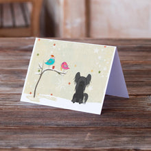 Load image into Gallery viewer, Christmas Presents between Friends Chinese Crested - Black Greeting Cards -  Blank Note Cards – 8-Pack of Artist-Designed Cards with Envelopes