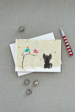 Load image into Gallery viewer, Christmas Presents between Friends Chinese Crested - Black Greeting Cards -  Blank Note Cards – 8-Pack of Artist-Designed Cards with Envelopes