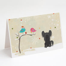 Load image into Gallery viewer, Christmas Presents between Friends Chinese Crested - Black Greeting Cards -  Blank Note Cards – 8-Pack of Artist-Designed Cards with Envelopes