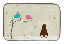 Load image into Gallery viewer, Christmas Presents between Friends Chinese Crested Cream Dish Drying Mat – Absorbent, Artistic Kitchen Essentials BB2585DDM