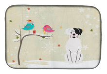 Load image into Gallery viewer, Christmas Presents between Friends White Boxer Cooper Dish Drying Mat – Absorbent, Artistic Kitchen Essentials BB2586DDM